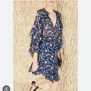 Ulla Johnson Silk Floral Navy Dress Sz 4